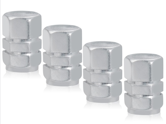 4pc pneu de carro tampa de válvula (Silver)